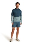 Pánská merino mikina ICEBREAKER Mens 200 Realfleece Descender LS Zip Hoodie, Abyss/Blue Ash velikost: M
