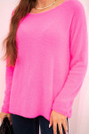 Dámský svetr z měkké pleteniny 35922 neonově růžový - Kesi UNI