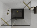 MEXEN/S - Roma sprchový kout 100x90, transparent, zlatá + černá vanička se sifonem 854-100-090-50-00-4070G