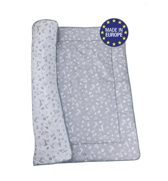 Bomimi HRACÍ deka 120x120, bavlna, oboustranná lesní zvířátka, šedá (BO2302GRY010)