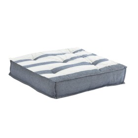 MADAM STOLTZ Bavlněný sedák Blue / White / Grey 60 × 60 cm, modrá barva, textil