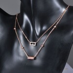 Dvojitý ocelový náhrdelník Alain Gold - chirurgická ocel, Zlatá 40 cm + 5 cm (prodloužení)