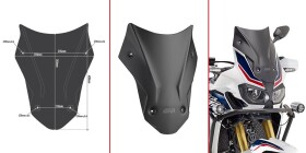 D1144Bo černé sportovní plexi Honda Crf 1000L Africa Twin (16-19), vxš400x310 mm