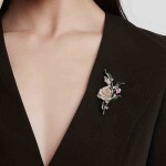 Luxusní květinová brož se Swarovski Elements krystaly, Zlatá