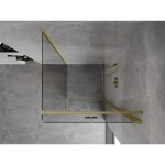 MEXEN/S - Mist-F sprchový kout skládací dveře pravá 90 x 90, transparent, zlato kartáčovaná 8A6T-090-090-55-00-P