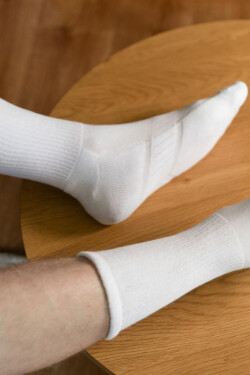 Pánské polofroté sportovní ponožky 047 bílá 41-43