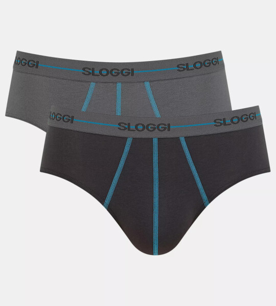 Pánské slipy Start Midi C2P box - BROWN - LIGHT COMBINATION - černnošedé M003 - SLOGGI BROWN 4