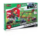 Bburago FARMLAND Set Stáj s koňmi a traktorem