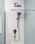 Kielle - Meara Sprchová stěna Walk-In 90x200 cm, matná černá/čiré sklo 20726WI0904