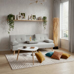 Trojmístná rozkládací pohovka, béžová, látka, ASB-C3034 CRM2