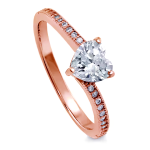 LUNICA Stříbrný prsten ZAMILOVANÉ SRDCE ROSE Velikost prstenu: 6 (EU: 51-53) 0642_6