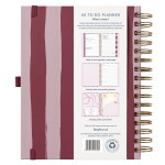 Busy B Kroužkový plánovací diář To Do A5 Stripe 2026, růžová barva, papír