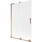 MEXEN/S - Velar L dvoukřídlá posuvná vanová zástěna 120 x 150, dekor, růžové zlato 896-120-003-31-60