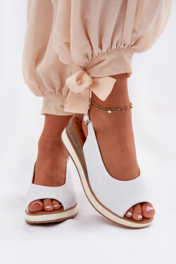 Kožené Sandály Na Klínu Artiker 56C2317 Bílé 40