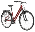 KROSS SENTIO 1.0, rám 18" (S), model 2025, pneu 28", barva rubínová - ZDARMA dopravné, seřízení, odborná montáž a koš na zadní nosič! (Záruka nejlepší ceny! Nakupujte u autorizovaného prodejce!)