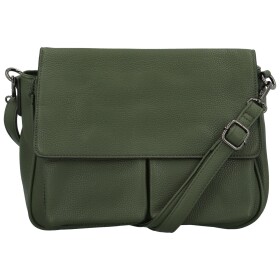 Trendy dámská koženková crossbody kabelka Rosica, tmavě zelená