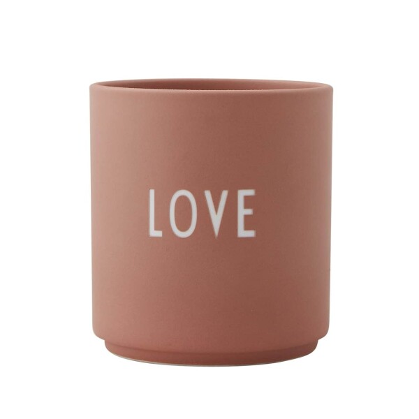 DESIGN LETTERS Porcelánový hrneček Love 300 ml, růžová barva, porcelán