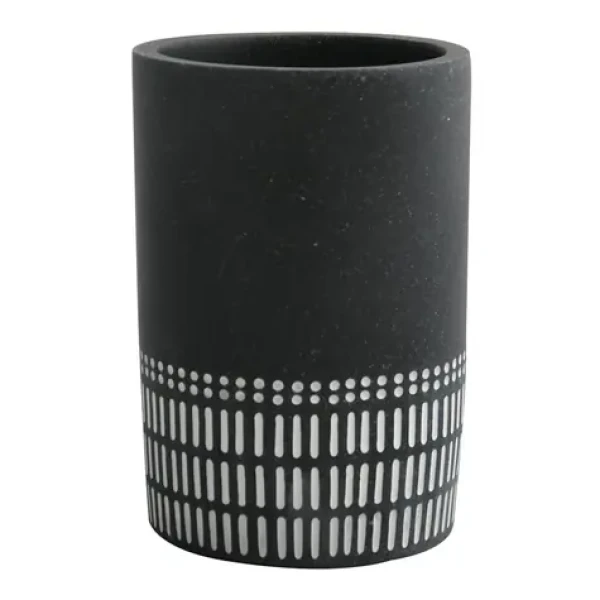Spirella YUMA kelímek na zubní kartáčky černo-bílý / polyresin (7610583209948)