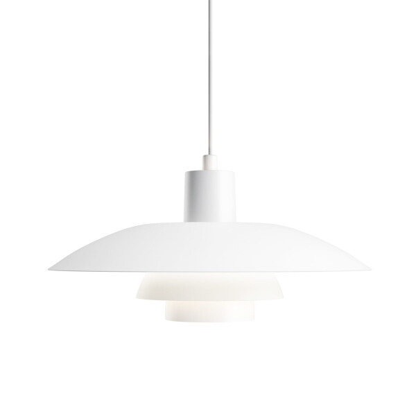 Louis Poulsen Závěsná lampa PH 4/3 White, bílá barva, kov