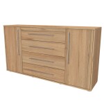 Nábytek Mikulík Komoda ELITE L - hl. 43 cm - bílý lesk, antracit, aj. ROZMĚR: (š/v/h) 150 x 86 x 43 cm