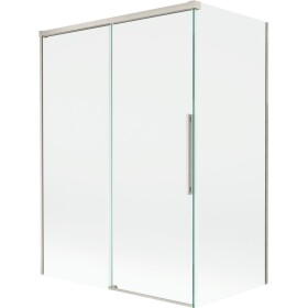 MEXEN/S - Rox vanová zástěna 2-křídlová posuvná 120 + 70 x 150, transparent, nikl kartáčovaný 8C9-120-070-97-00