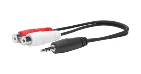 VivoLink redukce 3,5mm Jack(M) - 2x RCA(F) černá / Redukce / 0,2 m (PROMJMRCAF0.2)