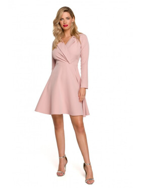šaty límečkem růžové model 18004486 Makover Velikost: EU