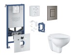 GROHE - Rapid SLX Set předstěnové instalace, klozetu, sedátka SoftClose, tlačítka Skate Cosmopolitan a sady pro vhazování tablet, kartáčovaný Hard Graphite SANI11BB5126