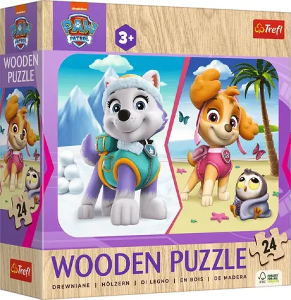 Trefl - Puzzle - Dřevěné puzzle Tlapková patrola: Dívčí hlídka