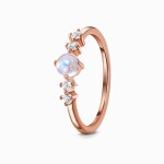 Royal Fashion prsten 14k zlato Vermeil GU-DR8702R-ROSEGOLD-MOONSTONE-TOPAZ Velikost: 5 (EU: 49-50)
