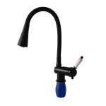 RAV Slezák - LABE - Umyvadlová/dřezová baterie s flexibilním ramínkem bez výpusti, Černá - matná, 1/2" L508.5/13CMAT