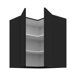 Horní rohová skříňka Siena 60x60 GN-72 2F (90°) Barva korpusu: Černá, Barva dvířek: Černá