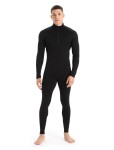 Pánské merino tričko s dlouhým rukávem ICEBREAKER Mens 260 Tech LS Half Zip, Black velikost: L
