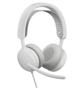 Logitech Zone Wired 2 bílá / Drátová sluchátka s mikrofonem / USB / 1.9 m (981-001621)