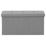 Taburet s úložným prostorem, látka šedá