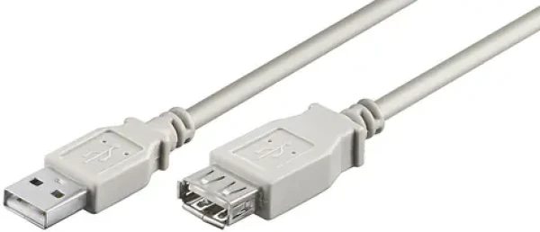 MicroConnect Propojovací kabel USB 2.0 M - USB 2.0 F 1m šedá / 480 Mbit/s (USBAAF1)