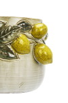 MADAM STOLTZ Obal na květiny Lemons Off White Ø 18 cm, žlutá barva, keramika