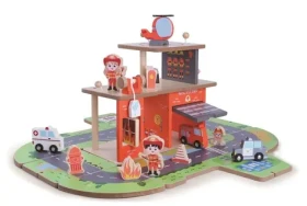 2Kids Toys Dřevěná stanice Hasiči 2 in 1