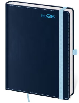 Diář 2026 týdenní A5 Double Blue s poutkem