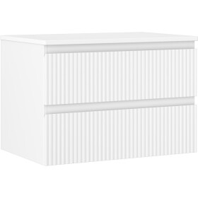 MEXEN/S - Rivel koupelnová skříňka pod umyvadlo 70 cm s deskou, 2 zásuvky, reliéf , bílá mat 91A20-07047-2-BFFC01