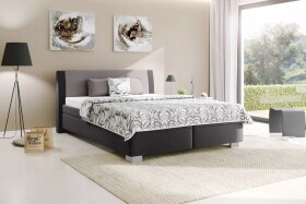 BLANÁŘ NÁBYTEK, a.s. Blanář čalouněná dvoulůžková postel JUVE - šedá ROZMĚR: 160 x 200 cm