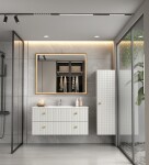 Erga Samira, LED zrcadlo 100x80cm v černém rámu, 2760 lm, 3 barvy světla, přední/zadní osvětlení, ERG-V01-SAMIRA-1080-BK
