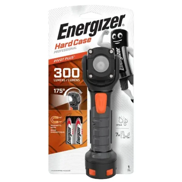 Energizer Hard Case Pivot LED 300lm / Svítilna / Dosvit: až 30 metrů / 2xAA (7638900423792)
