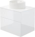 DEANTE - Prizma bílá koupelnová skříňka, s granitovým umyvadlem - 360 mm; SD6B6SAU4B