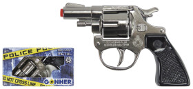 Policejní revolver kovový stříbrný kovový 8 ran - Alltoys Gonher