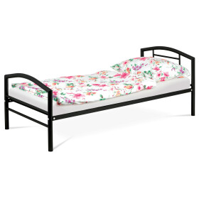 Postel jednolůžková 90x200 cm, kovová černý lesk