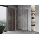 MEXEN/S - Mist T sprchový kout dveře křídlové 70 x 85, transparent, měď kartáčovaná 8A4T-070-085-65-00