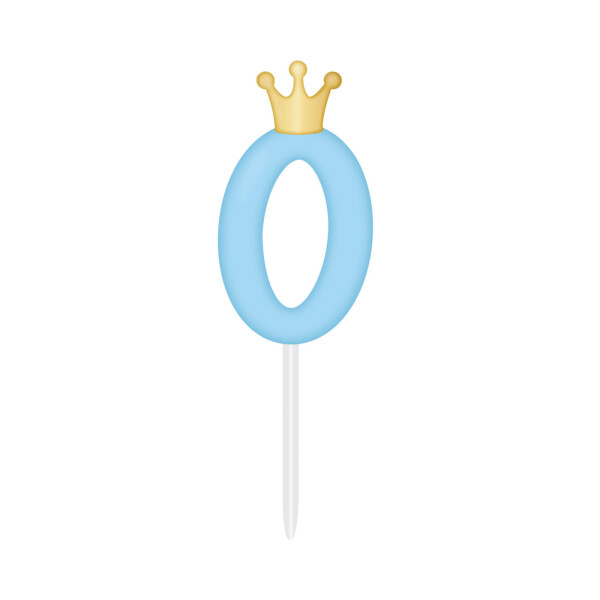 SVÍČKA modrá s korunkou ČÍSLO 0 - Albi