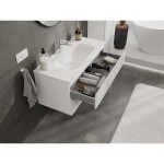 MEXEN/S - Rivel koupelnová skříňka 100 cm s umyvadlem Vela, 2 zásuvky, reliéf , bílá mat 91A20-10047-2-BFF01-W23M01