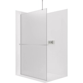 CERANO Sprchová zástěna Walk-in Onyx Top Round L/P - 8 mm - kulatá vzpěra + polička/držák na ručníky - chrom, mléčné sklo - 80x200 cm